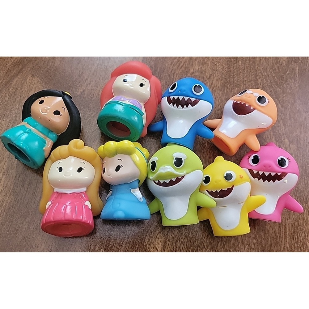 Baby Shark‎ Bath Finger Puppets Set Educational Waterproof Fun + Princess
